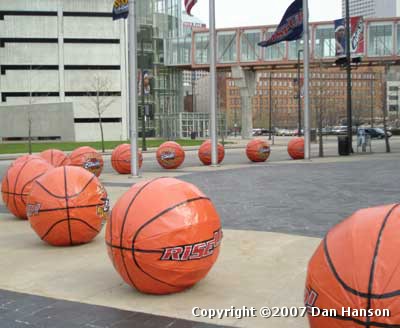 Cleveland Cavaliers Playoff balls outside The Q
