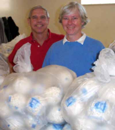 Dudley and Betsy Humprey with popcorn balls